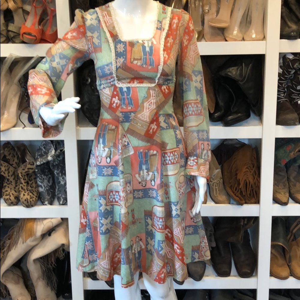 Vintage Indian Tribal Print Dress💋